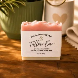 Rose Geranium Tallow Bar